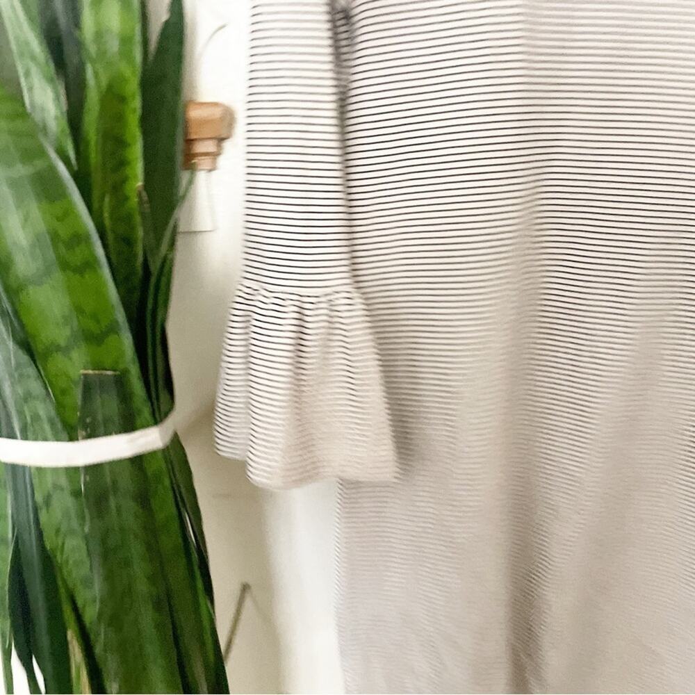 J.Crew Factory Black White Striped Ruffle Sleeve Dress Size XS - Picture 8 of 9